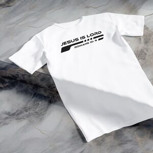 Men’s Shirt Jesus Is LORD Romans 10: 9 Christian Faith Bible Verse T-Shirt